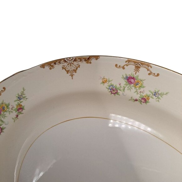 Homer Laughlin Eggshell Nautilus Large Floral Porcelain Platter 16 inch long - Picture 8 of 15